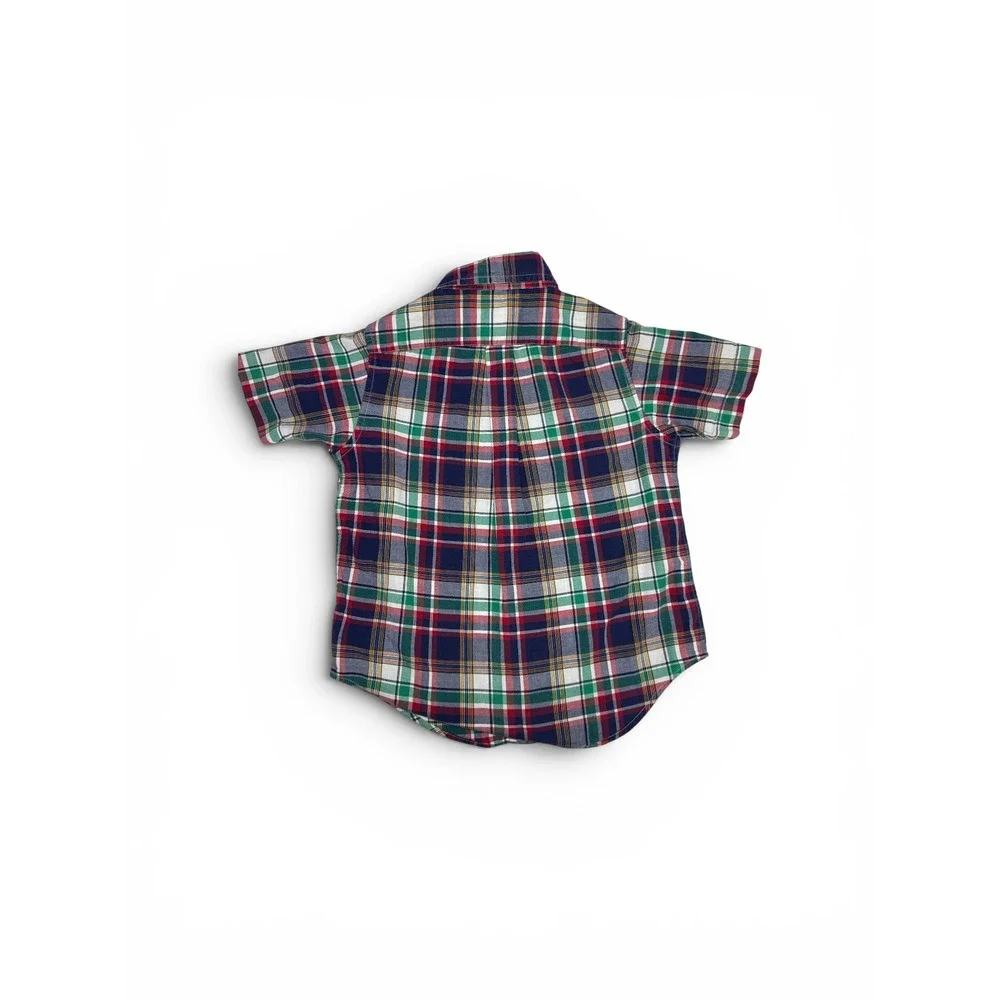 Ralph Lauren Boys Plaid Button Down Shirt Short Sleeve Multi Color Size 5